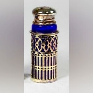 Raymond Japan Silverplate Over Cobalt Glass 2 5/8” Salt or Pepper Shaker